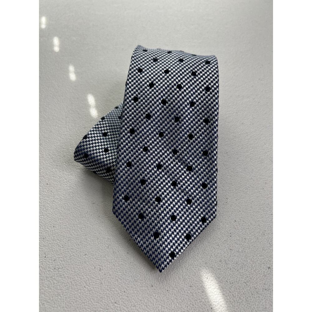 Sean John Blue, Gray Polka Dot Pattern 100% Silk Tie NWOT